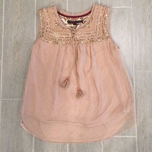 A Common Thread Blush Color Boho Sleeveless Top L